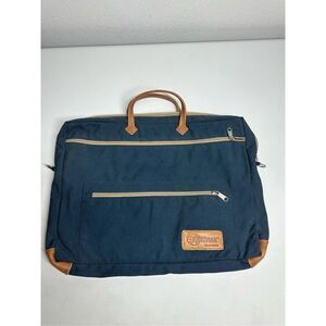 VTG 80s Eastpak Leather Trim Nylop Laptop Briefcase Carrier Attache USA Notes